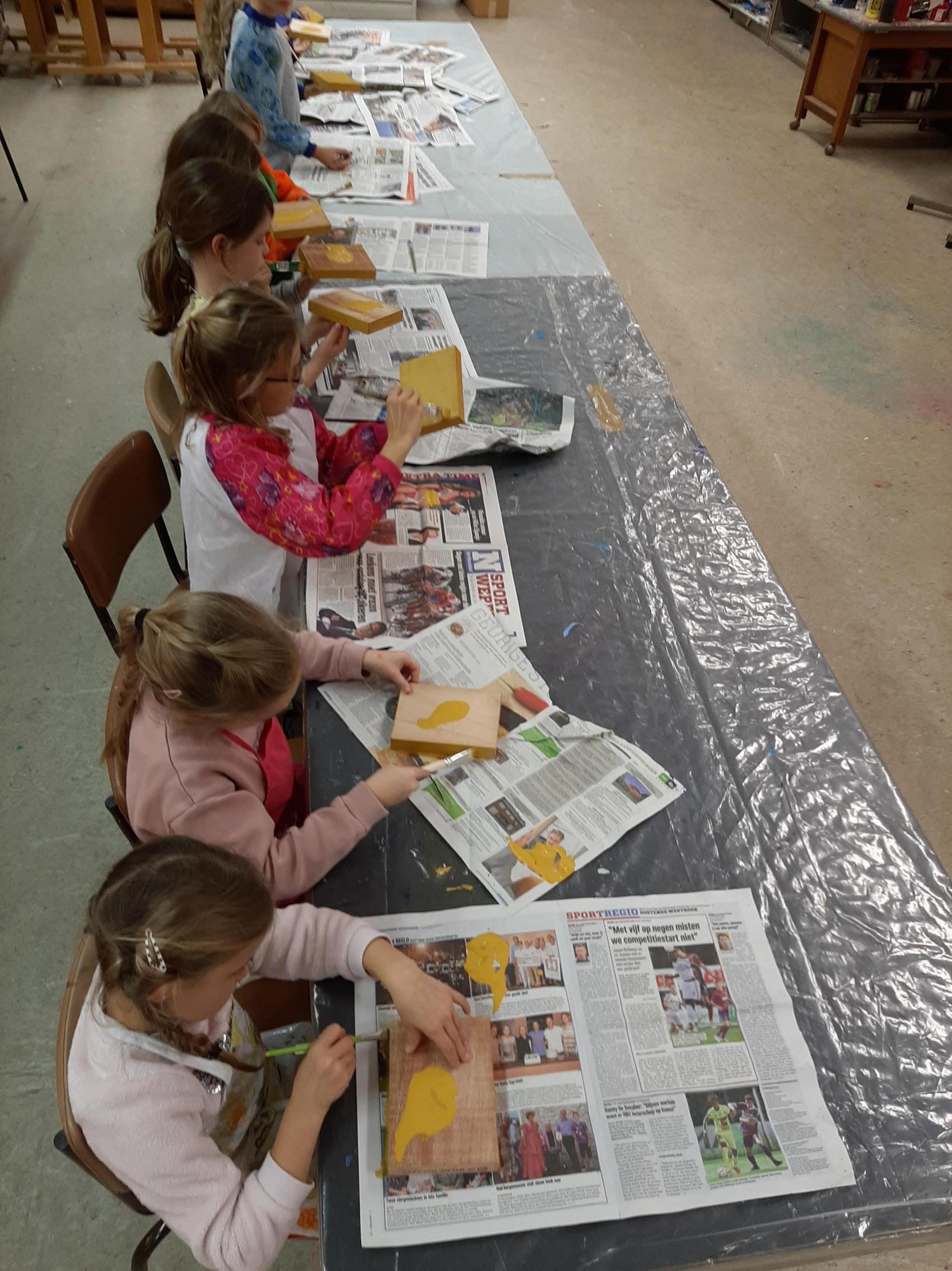 Kinderen in atelier